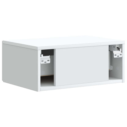Väggmonterat Sängbord med låda 2 pcs Vit 49 x 34,5 x 20 cm