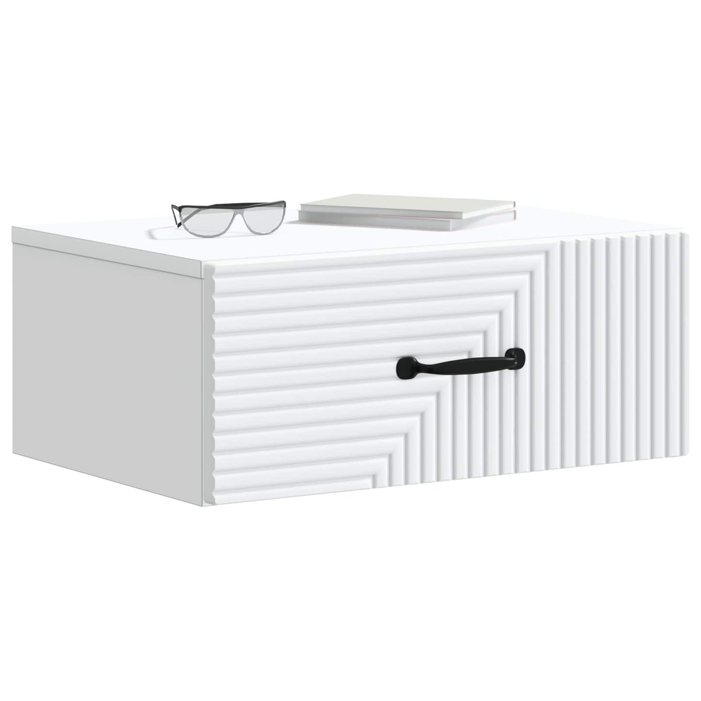 Väggmonterat Sängbord med låda 2 pcs Vit 49 x 34,5 x 20 cm