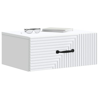 Väggmonterat Sängbord med låda 2 pcs Vit 49 x 34,5 x 20 cm