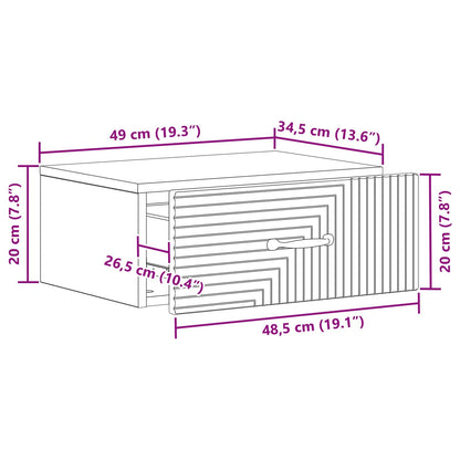 Väggmonterat Sängbord med låda 2 pcs Vit 49 x 34,5 x 20 cm