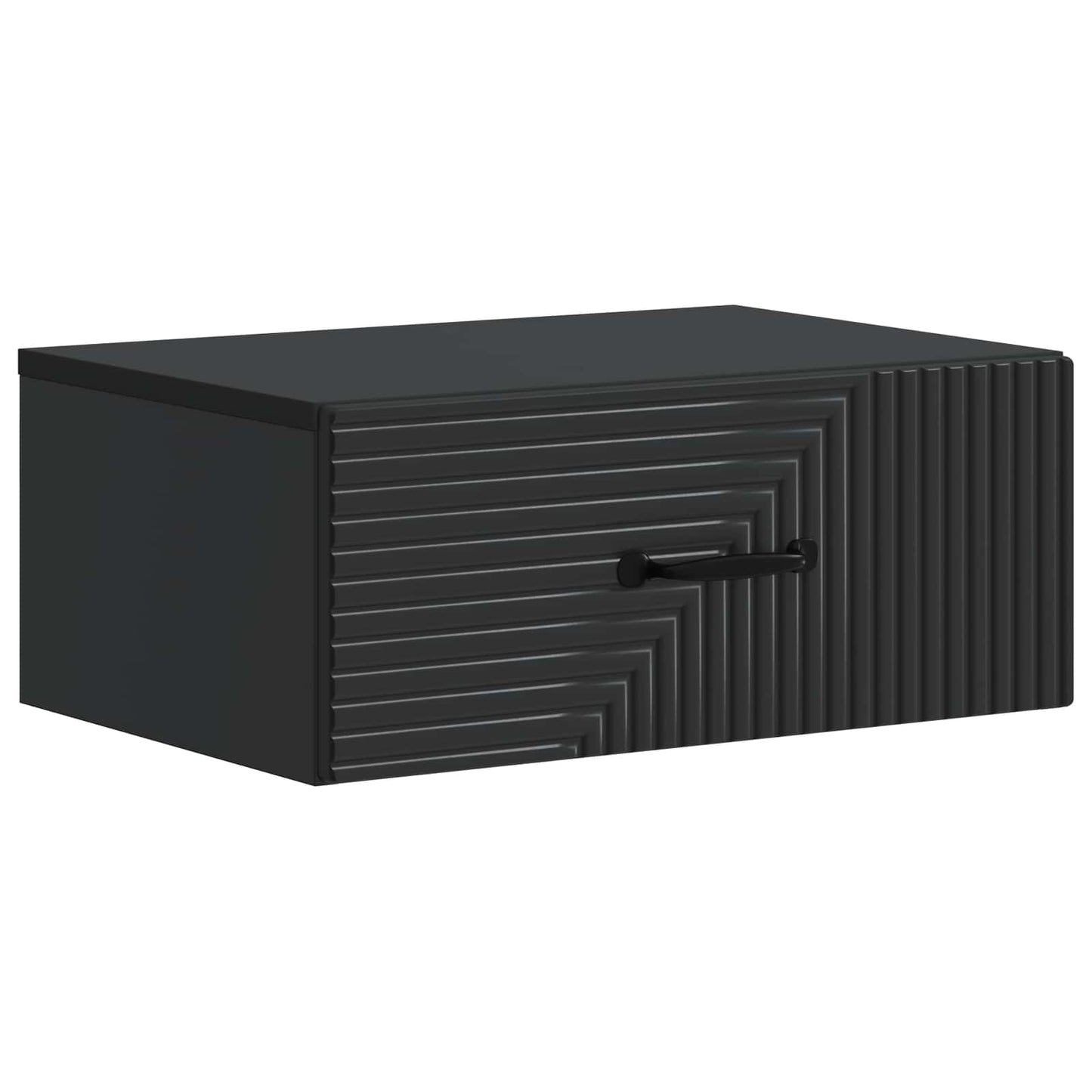 Väggmonterat Sängbord med låda 2 pcs Svart 49 x 34,5 x 20 cm
