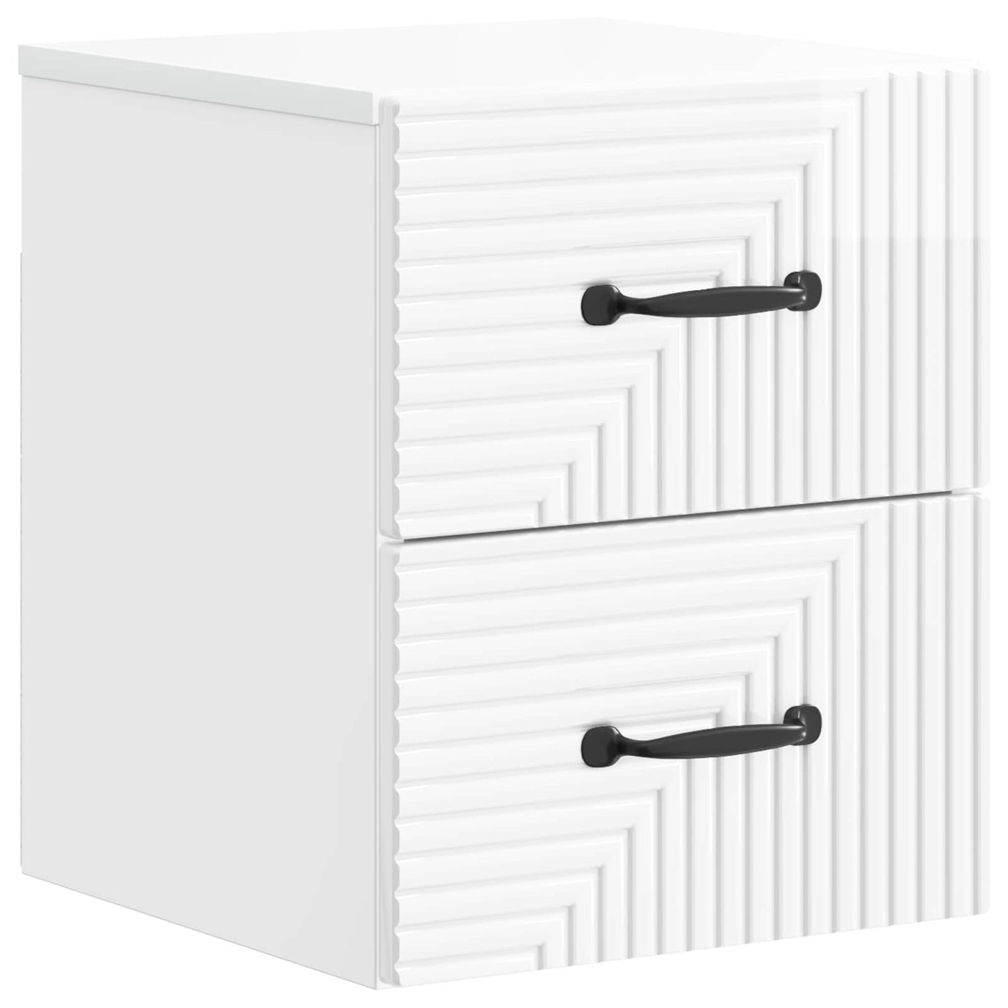 Väggmonterat Sängbord 2 pcs Vit högglans 34,5 x 33 x 40 cm
