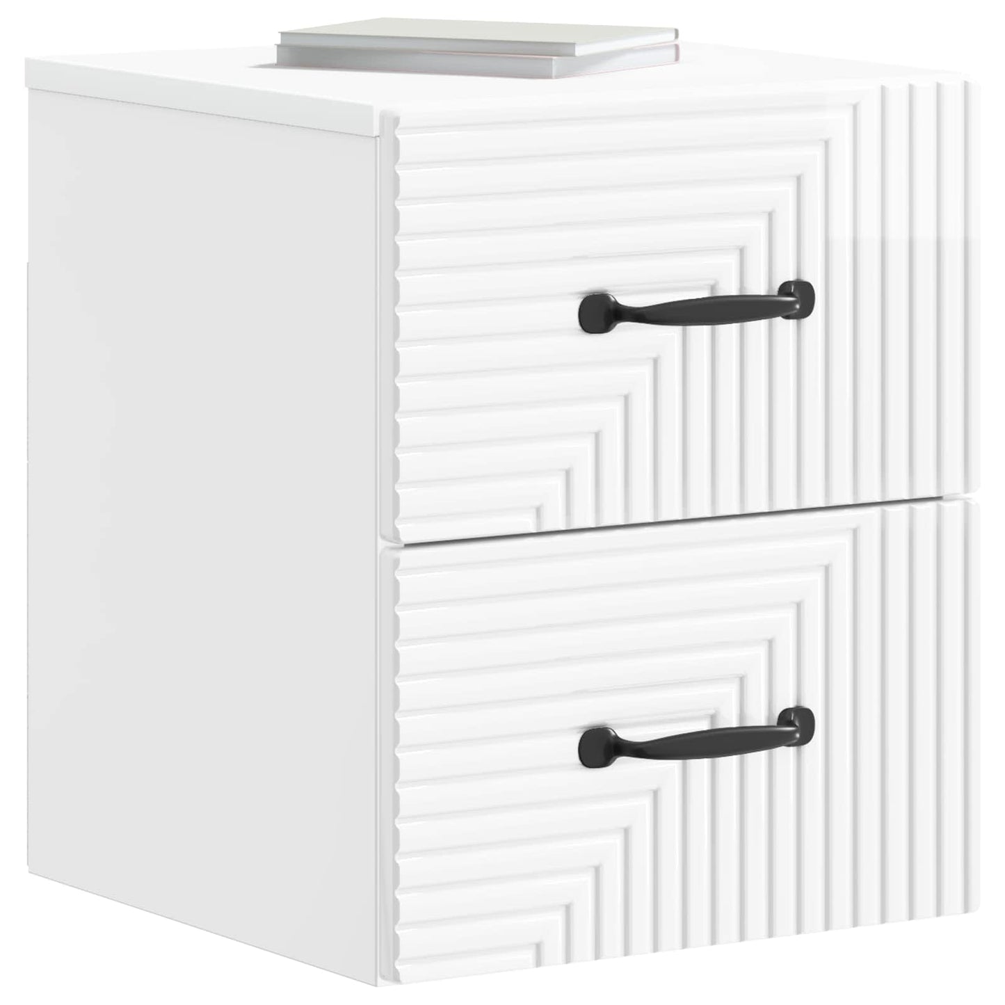 Väggmonterat Sängbord 2 pcs Vit högglans 34,5 x 33 x 40 cm