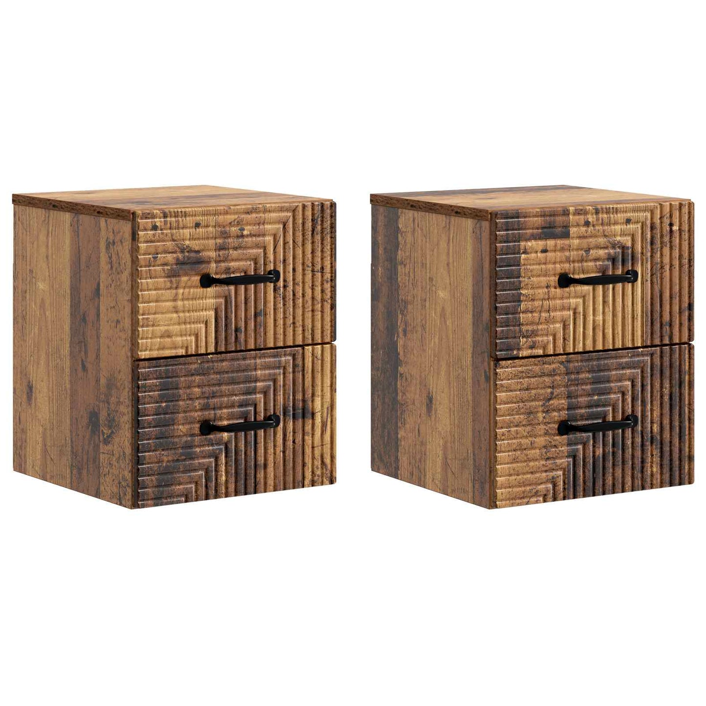 Väggmonterat Sängbord 2 pcs Gammalt trä 34,5 x 33 x 40 cm