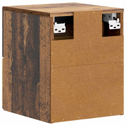 Väggmonterat Sängbord 2 pcs Gammalt trä 34,5 x 33 x 40 cm
