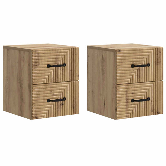 Väggmonterat Sängbord 2 pcs Artisan-ek 34,5 x 33 x 40 cm