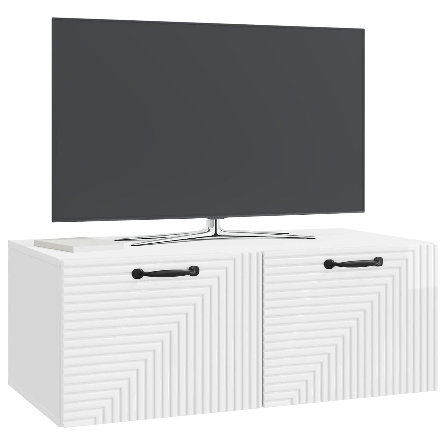 Väggmonterad TV-bänk Vit högglans 78,5 x 41 x 30 cm