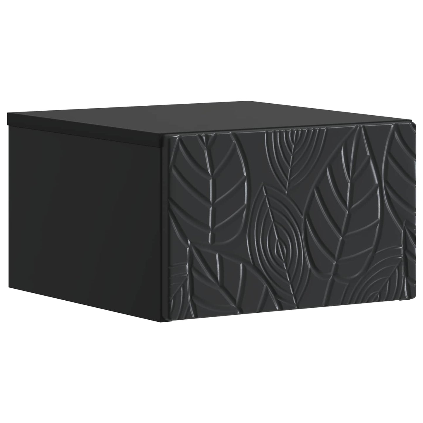 Väggmonterat Sängbord 2 pcs Svart 49 x 34,5 x 20 cm