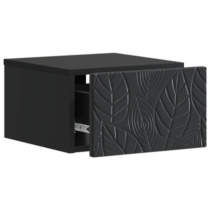 Väggmonterat Sängbord 2 pcs Svart 49 x 34,5 x 20 cm