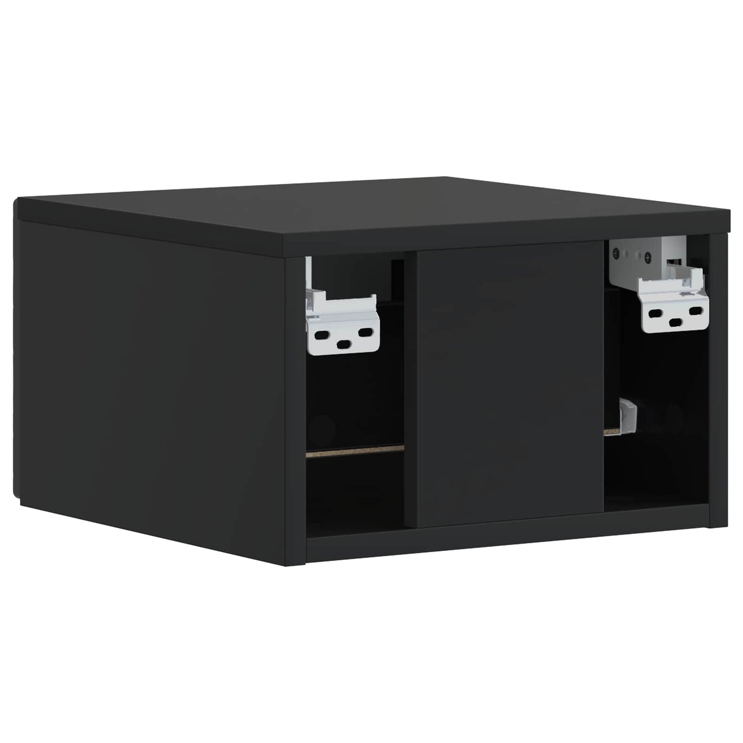 Väggmonterat Sängbord 2 pcs Svart 49 x 34,5 x 20 cm