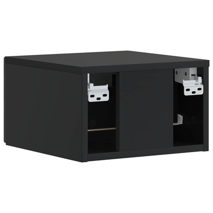 Väggmonterat Sängbord 2 pcs Svart 49 x 34,5 x 20 cm