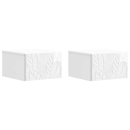 Väggmonterat Sängbord 2 pcs Vit högglans 49 x 34,5 x 20 cm