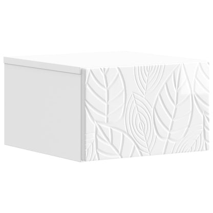 Väggmonterat Sängbord 2 pcs Vit högglans 49 x 34,5 x 20 cm