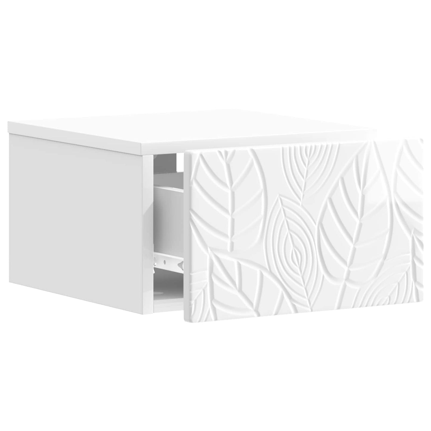 Väggmonterat Sängbord 2 pcs Vit högglans 49 x 34,5 x 20 cm