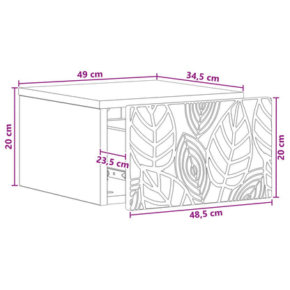 Väggmonterat Sängbord 2 pcs Vit högglans 49 x 34,5 x 20 cm