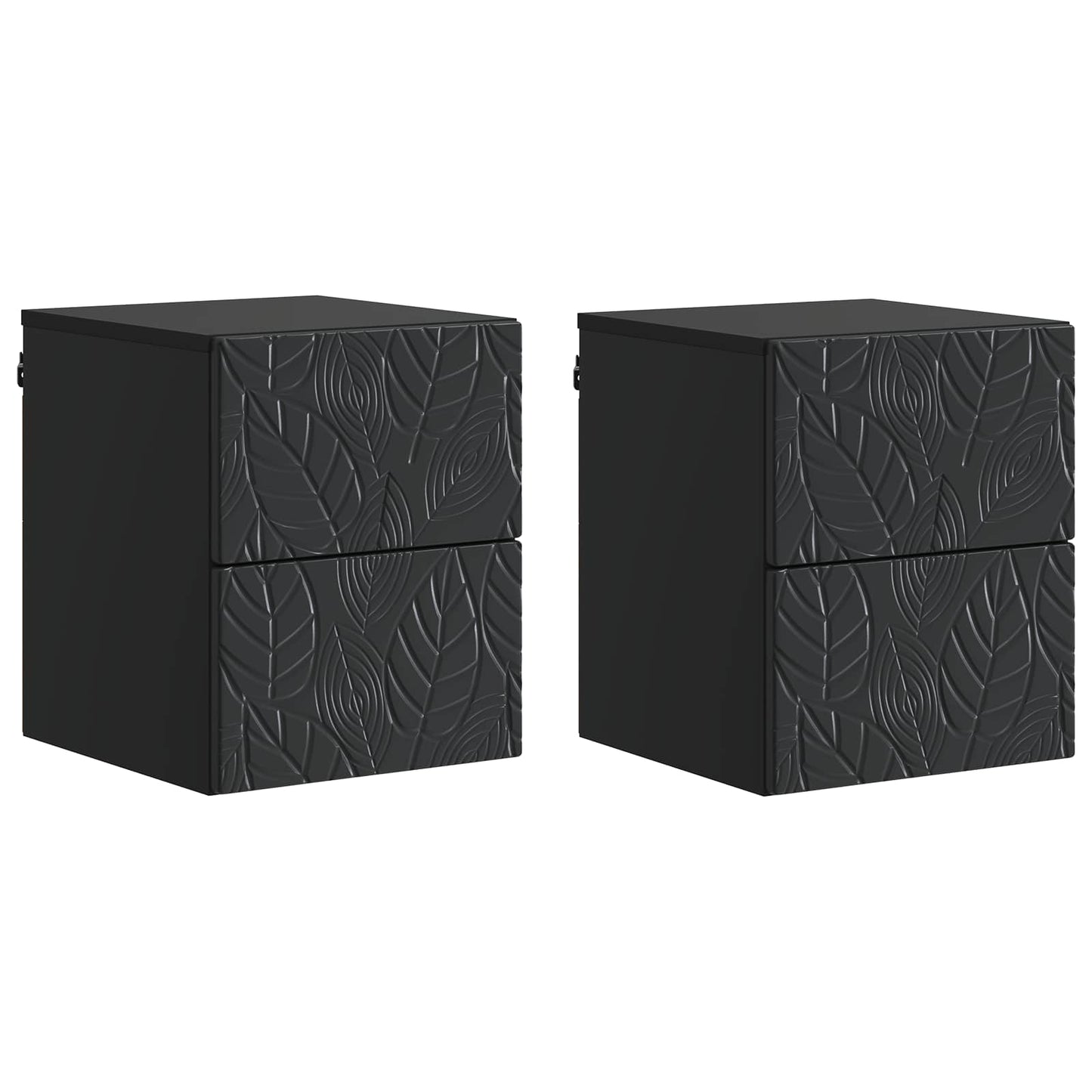 Väggmonterat Sängbord 2 pcs Svart 34,5 x 33 x 40 cm