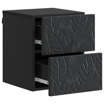 Väggmonterat Sängbord 2 pcs Svart 34,5 x 33 x 40 cm