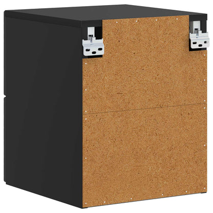 Väggmonterat Sängbord 2 pcs Svart 34,5 x 33 x 40 cm