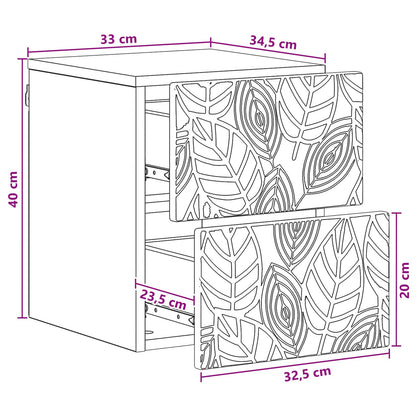 Väggmonterat Sängbord 2 pcs Svart 34,5 x 33 x 40 cm
