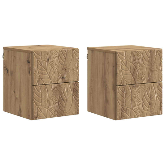 Väggmonterat Sängbord 2 pcs Artisan-ek 34,5 x 33 x 40 cm