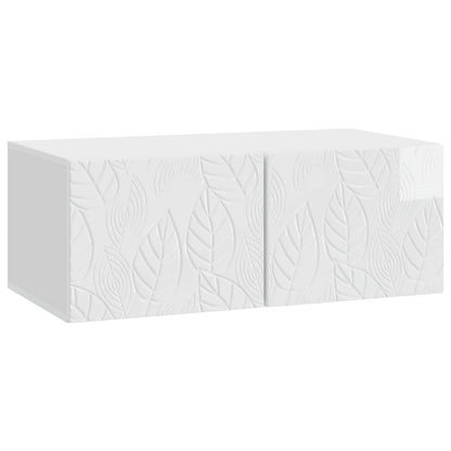 Väggmonterad TV-bänk 98 x 41 x 30 cm Vit högglans