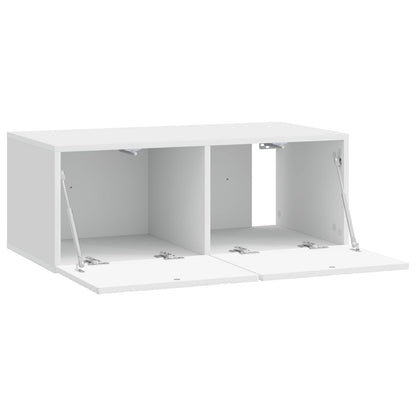 Väggmonterad TV-bänk 98 x 41 x 30 cm Vit högglans