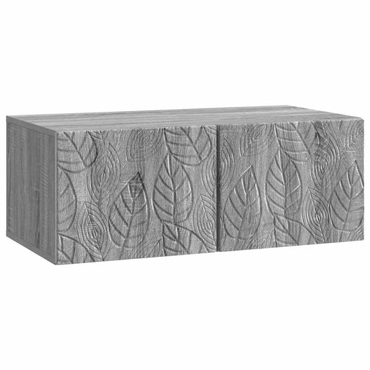 Väggmonterad TV-bänk 98 x 41 x 30 cm Grå Sonoma Konstruerat trä