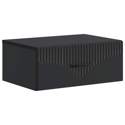 Väggmonterat Sängbord med låda 2 pcs Svart 49 x 34,5 x 20 cm