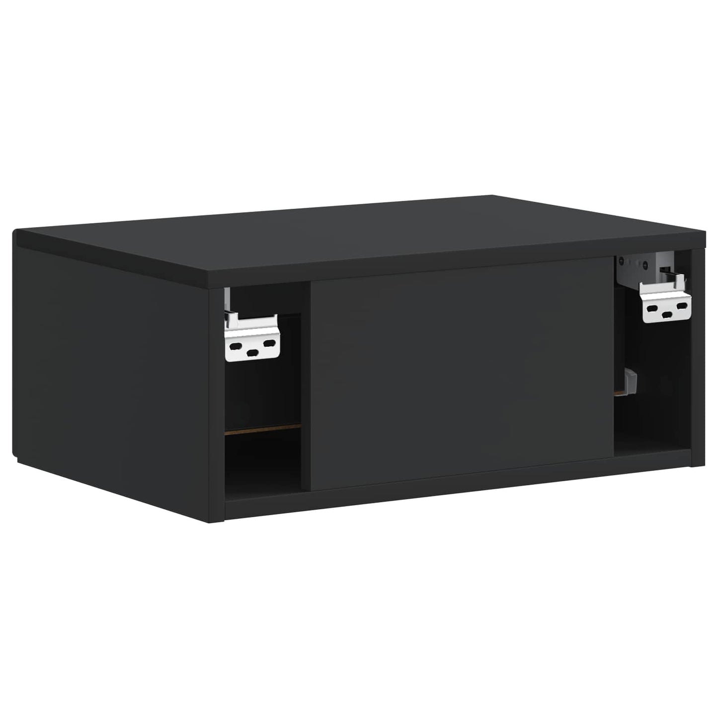 Väggmonterat Sängbord med låda 2 pcs Svart 49 x 34,5 x 20 cm