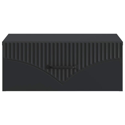 Väggmonterat Sängbord med låda 2 pcs Svart 49 x 34,5 x 20 cm