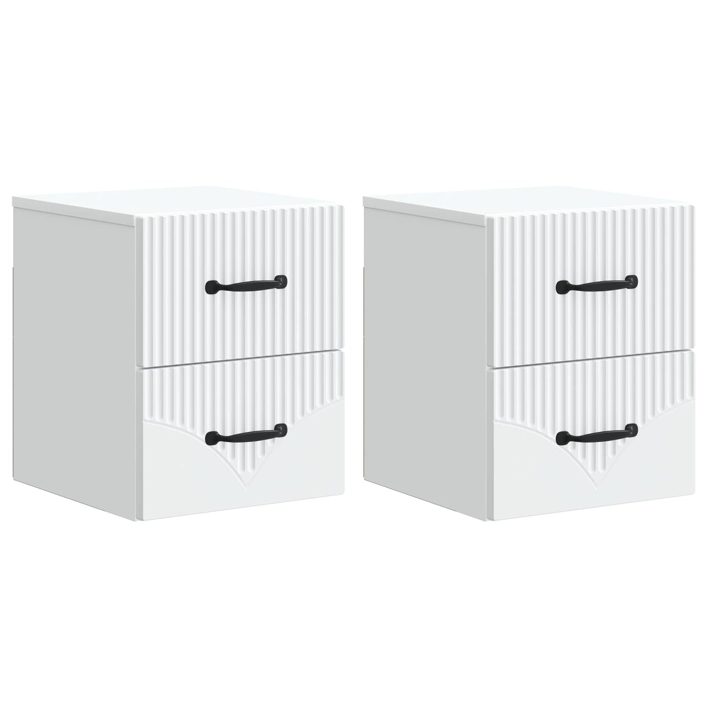 Väggmonterat Sängbord med låda 2 pcs Vit 34,5 x 33 x 40 cm