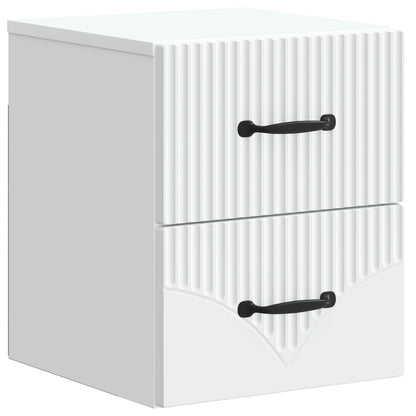 Väggmonterat Sängbord med låda 2 pcs Vit 34,5 x 33 x 40 cm
