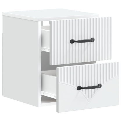 Väggmonterat Sängbord med låda 2 pcs Vit 34,5 x 33 x 40 cm