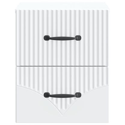 Väggmonterat Sängbord med låda 2 pcs Vit 34,5 x 33 x 40 cm