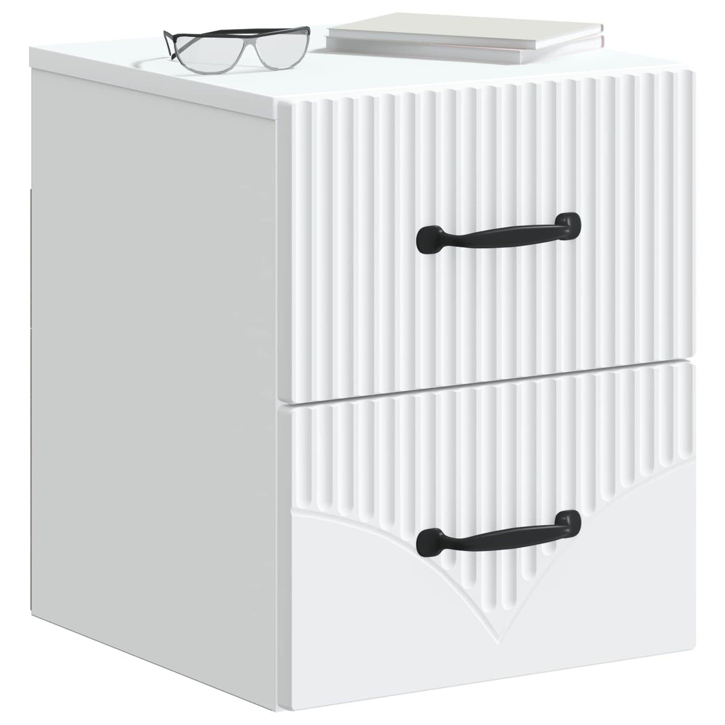 Väggmonterat Sängbord med låda 2 pcs Vit 34,5 x 33 x 40 cm