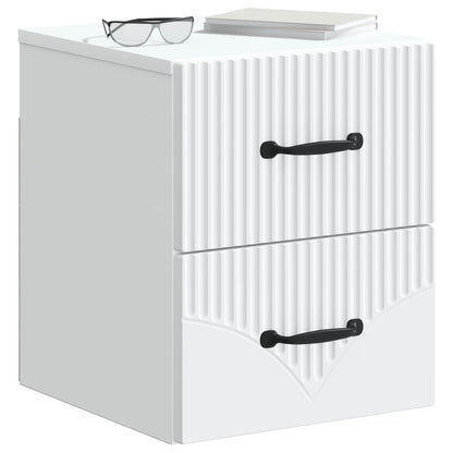 Väggmonterat Sängbord med låda 2 pcs Vit 34,5 x 33 x 40 cm