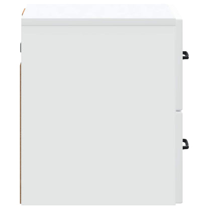 Väggmonterat Sängbord med låda 2 pcs Vit 34,5 x 33 x 40 cm