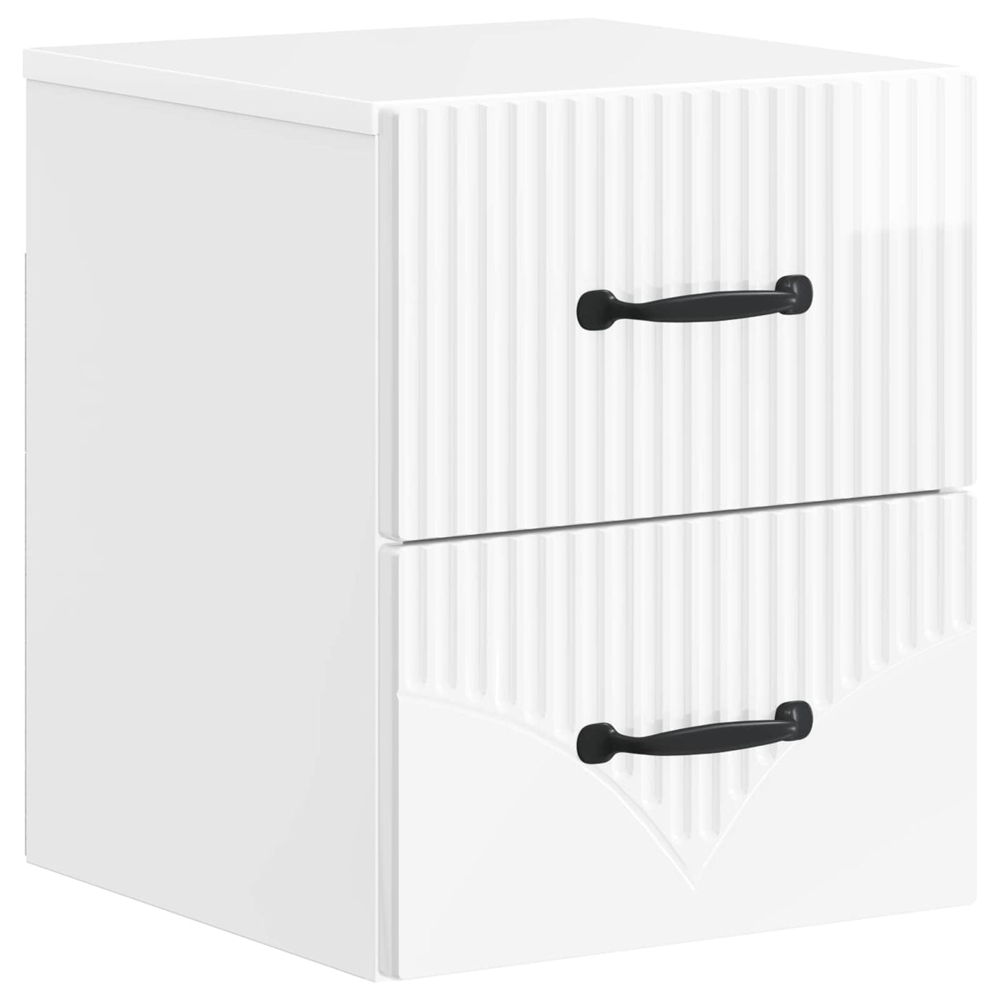 Väggmonterat Sängbord 2 pcs Vit högglans 34,5 x 33 x 40 cm