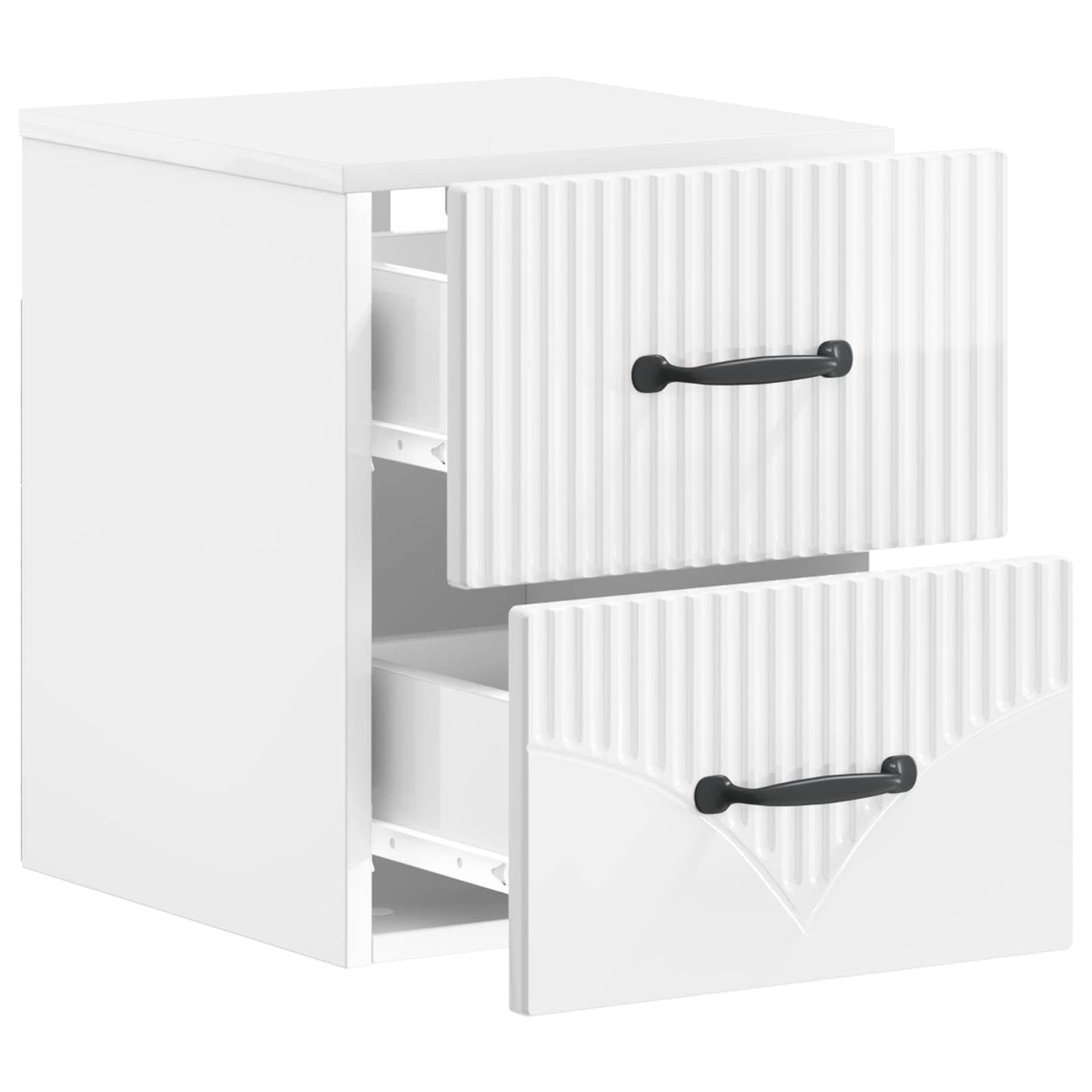 Väggmonterat Sängbord 2 pcs Vit högglans 34,5 x 33 x 40 cm