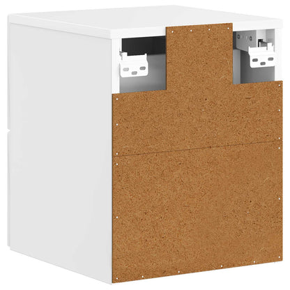 Väggmonterat Sängbord 2 pcs Vit högglans 34,5 x 33 x 40 cm
