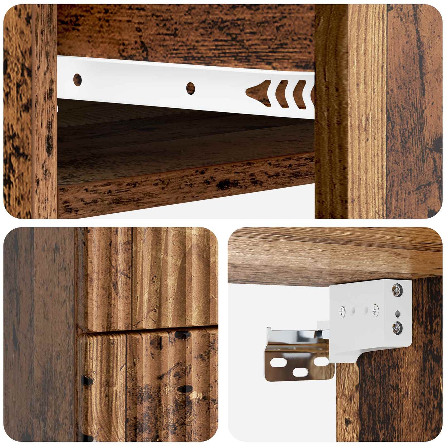 Väggmonterat Sängbord 2 pcs Gammalt trä 34,5 x 33 x 40 cm