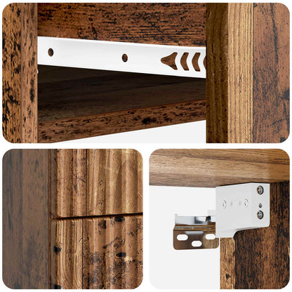 Väggmonterat Sängbord 2 pcs Gammalt trä 34,5 x 33 x 40 cm