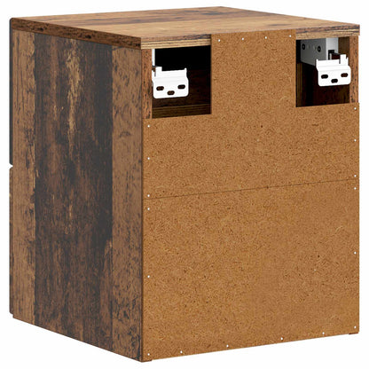 Väggmonterat Sängbord 2 pcs Gammalt trä 34,5 x 33 x 40 cm