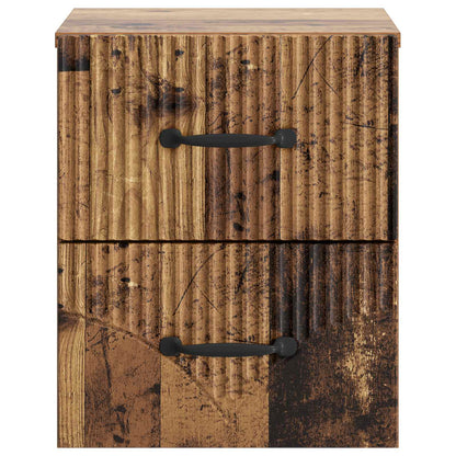Väggmonterat Sängbord 2 pcs Gammalt trä 34,5 x 33 x 40 cm