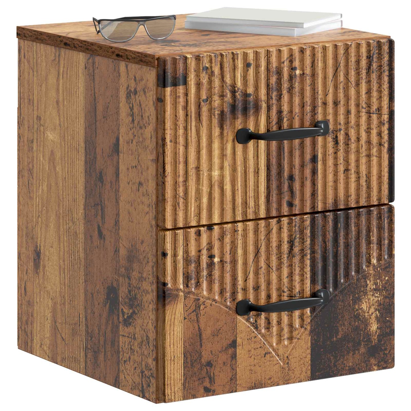 Väggmonterat Sängbord 2 pcs Gammalt trä 34,5 x 33 x 40 cm