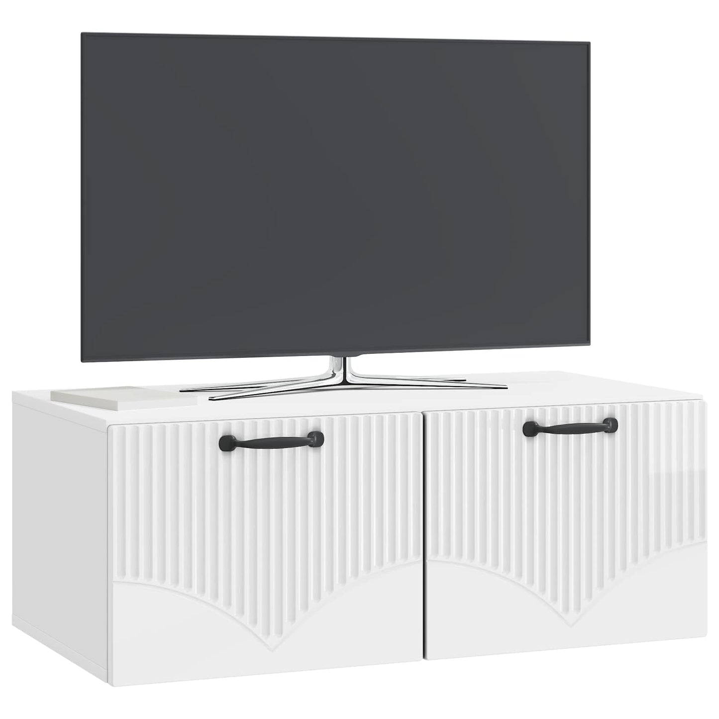 Väggmonterad TV-bänk Vit högglans 78,5 x 41 x 30 cm