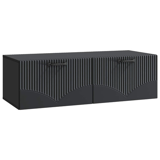 Väggmonterad TV-bänk Svart 98 x 41 x 30 cm Konstruerat trä