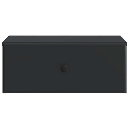 Väggmonterat Sängbord med låda 2 pcs Svart 49 x 34,5 x 20 cm