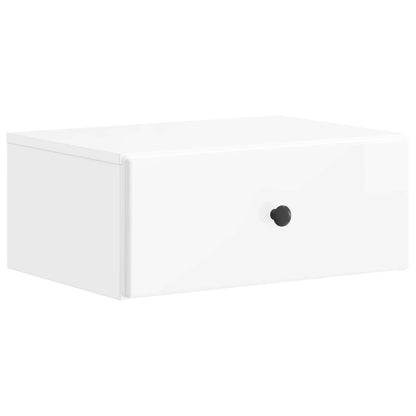 Väggmonterat Sängbord 2 pcs Vit högglans 49 x 34,5 x 20 cm