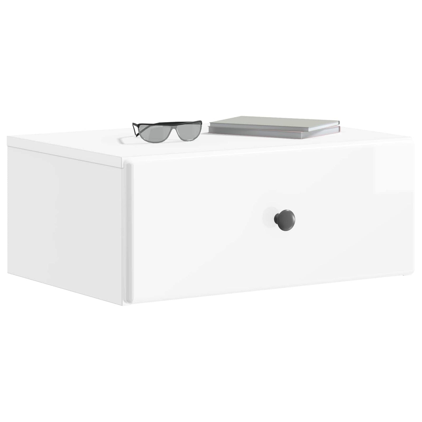 Väggmonterat Sängbord 2 pcs Vit högglans 49 x 34,5 x 20 cm